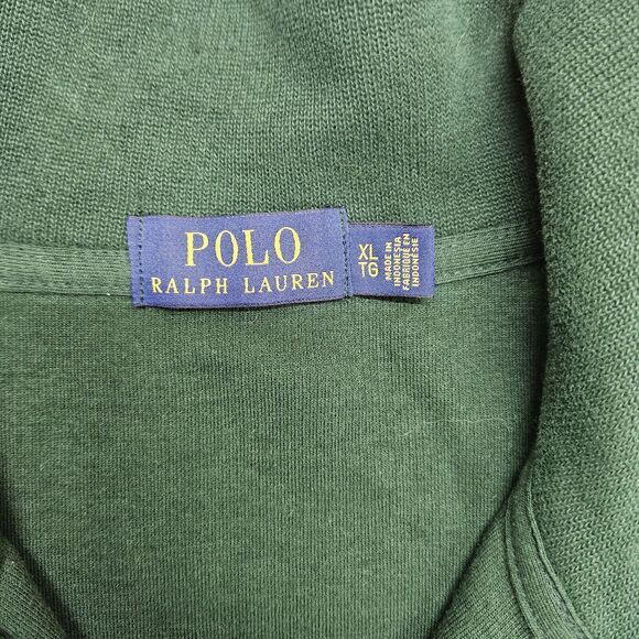 POLO RALPH LAUREN Mens Green 1/4 Zip Sweater Size XL - Picture 6 of 7